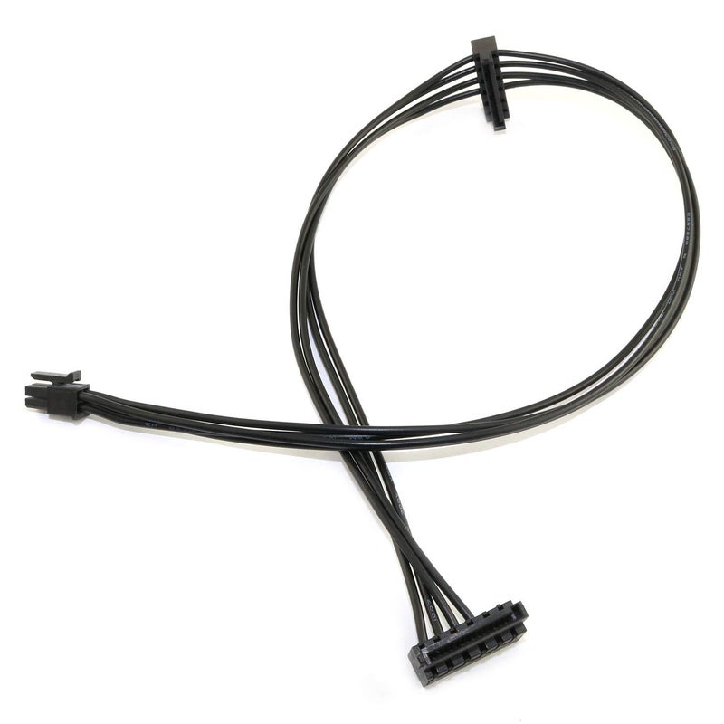 RuiLing 2pcs Black Motherboard ATX Mini 4 Pin to 2X Right-Angle 15 Pin SATA Hard Drive HDD Power Supply Adapter Cable 18AWG 19.7 Inch - Image 3